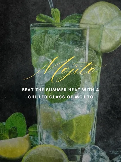 Beat the summer heat with a chilled glass of our classic Mojito, muddled with fresh mint and lime.