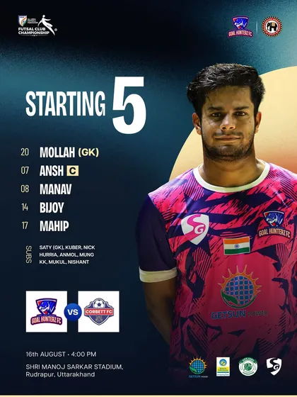 Our starting five for the crucial semi-final clash against Corbett FC.