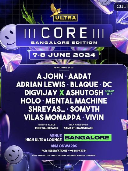 The full two-day lineup for the "Core Bangalore Edition." This comprehensive poster shows the full scale of the weekend event, highlighting the immense value for attendees.
