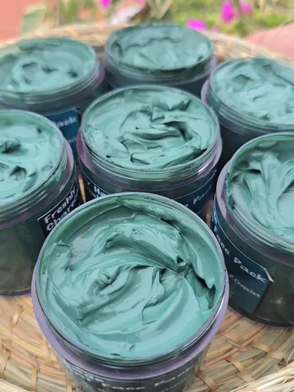 The labels on my Charcoal Face Pack show that it is freshly handmade, a promise I keep with every product.
