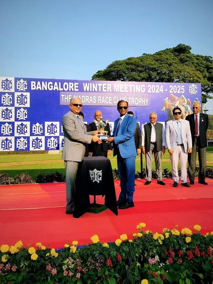 The Madras Race Club Trophy presentation, celebrating our inter-club partnership.