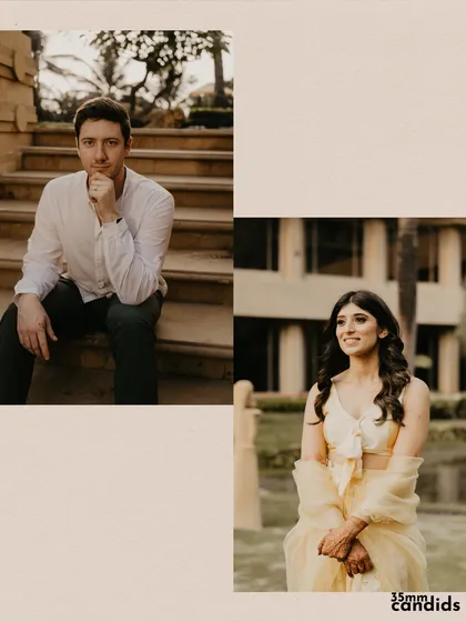 Individual portraits of the charming couple, Konrad and Bahar, showcasing their distinct personalities.
