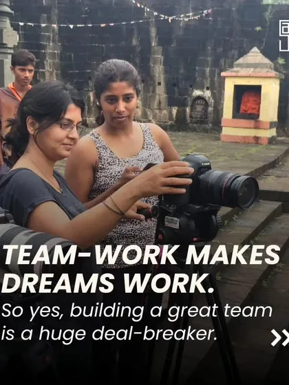 Teamwork makes the dream work. This is an old photo from a shoot, but the principle remains the same. Building a great team is a deal breaker, and it requires being hands on and collaborative.