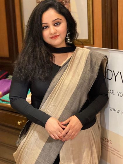 Embracing your unique qualities is the foundation of personal branding. Here I am in a classic yet modern saree look, a style that feels authentic to me and is perfect for a professional setting.