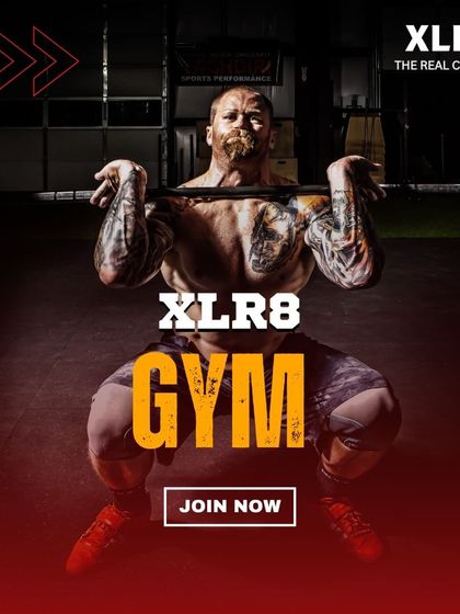 A powerful image of a man lifting, encouraging you to join now and start your journey.