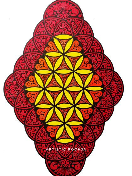 The complete elongated mandala, a beautiful and unique shape that we explore in the course tutorials.