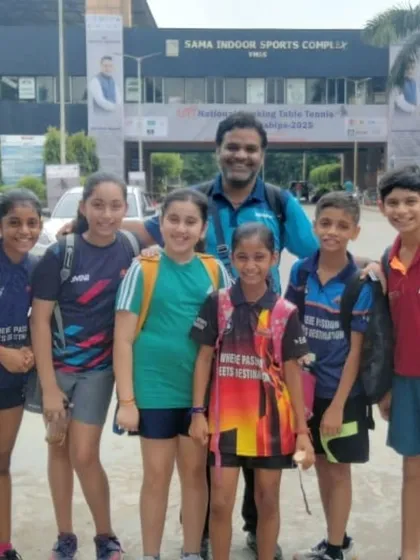 Our team at the 1st National Ranking Tournament in Vadodara. More than half of our participants qualified for the main draw, a new record for us.