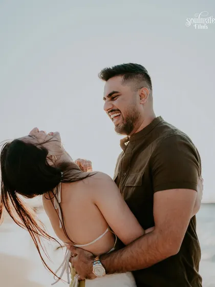 This is the kind of moment I chase. Unposed, unscripted, and completely real. Just two people lost in a moment of shared laughter on a beach in Dubai. My goal is to make you forget the camera is there, so I can capture the genuine connection that defines your relationship.