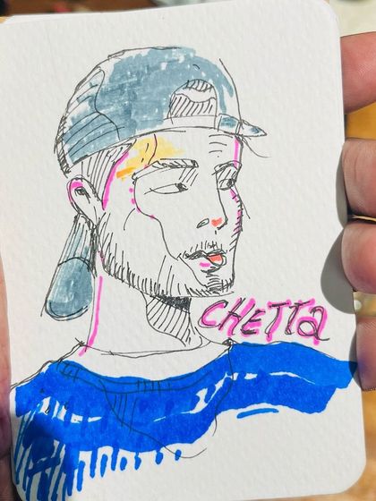 A quick, expressive sketch of a 'chetta' (older brother) from my Thrissur sketch stories. I love doing these character studies.