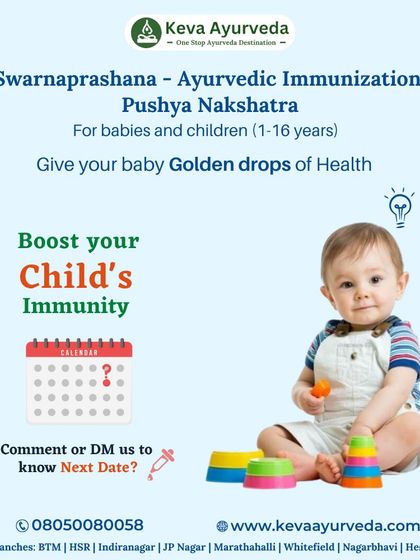 A graphic featuring a baby playing with colorful toys, illustrating the developmental support our program offers. It highlights the core benefits of boosting a child's immunity and invites parents to inquire about the next event date.