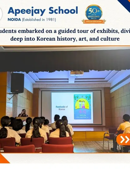 A presentation on the festivals of Korea was part of the immersive experience at the Korean Cultural Centre. Our students learned about the country's vibrant traditions and cultural celebrations.