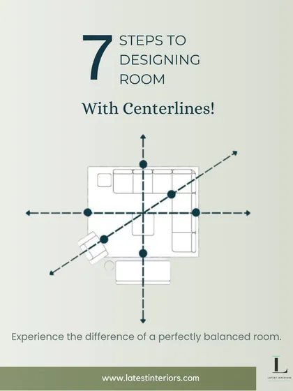 This simple infographic explains a core design principle: using centerlines to create a perfectly balanced room. Following these seven steps for furniture placement can bring harmony and a professional touch to any space, ensuring it feels both functional and visually pleasing.