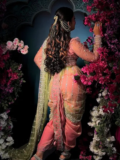 A glimpse of the artistry in my 'Menka' style Nauvari drape. The focus here is on the intricate pleating from the back, creating a dramatic and elegant silhouette that flows beautifully.