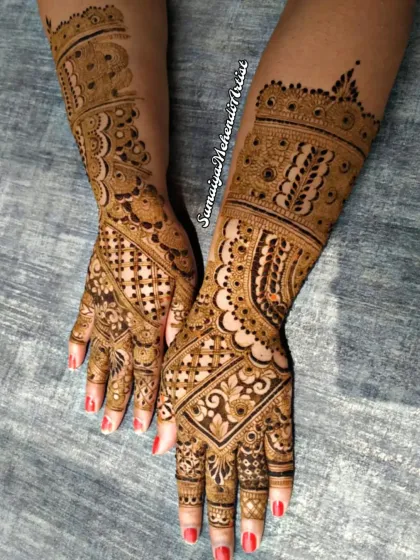 This is the level of detail my cones are made for. I use these exact same handmade cones for my bridal clients who need flawless, intricate, and long-lasting mehendi for their big day.