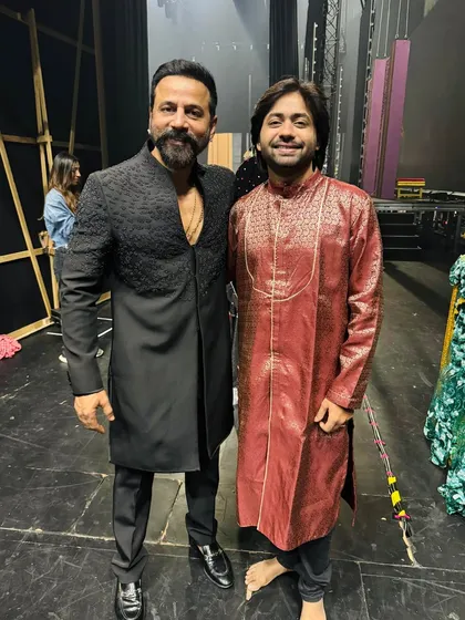 Backstage at the Dubai Opera with one of the lead actors from 'Umrao Jaan Ada'.