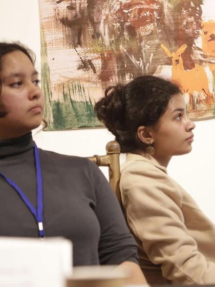 A throwback to a past workshop with author and actor Nandana Sen. Participants are seen listening intently, a testament to the high-caliber mentors we host.