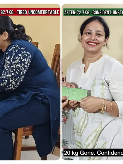 Even with a demanding schedule as a doctor, she prescribed herself the discipline needed to transform. Dropping 20 kg wasn't just about looking better; it was about gaining unstoppable energy and confidence to match her professional drive.