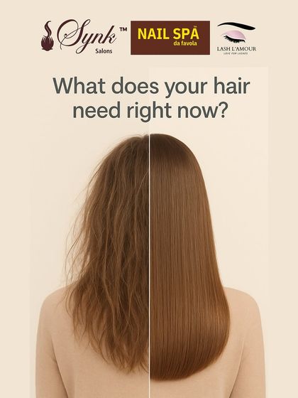 What does your hair need right now? This before-and-after visual highlights the dramatic difference a nourishing treatment can make, transforming frizzy hair into a smooth, sleek style.