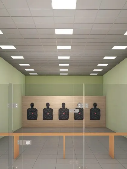 A render of the shooting range for Delhi World Public School, Kolkata. This shows our capability in designing specialized and safe facilities for a variety of extracurricular activities.