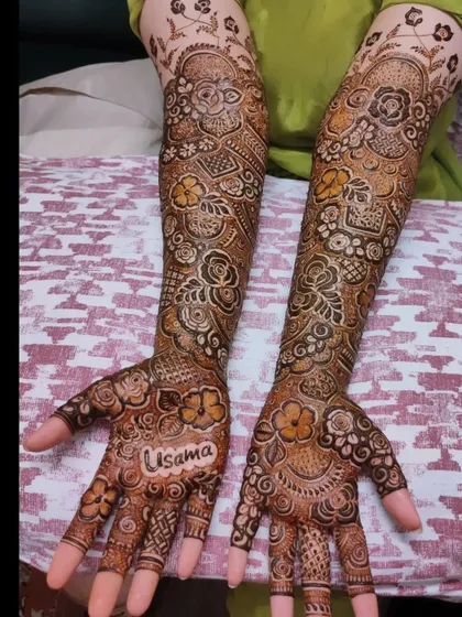 A collection of my bridal designs, each telling a unique story with intricate patterns and personal touches.