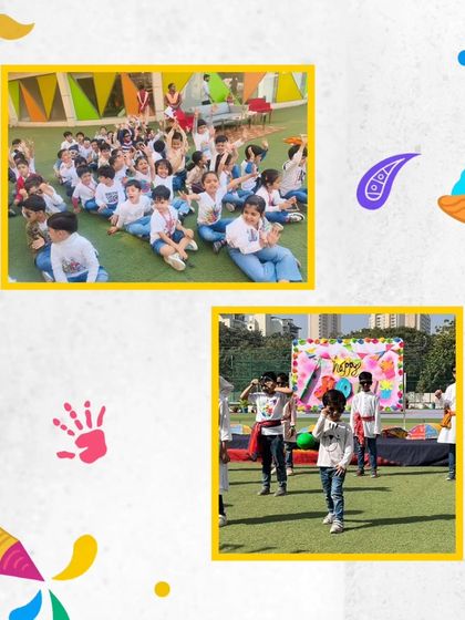 A collage capturing the fun and energy of our Holi celebrations, from group dances to playful moments. We ensure our celebrations are safe, inclusive, and full of happiness.