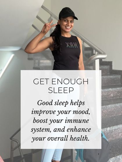 Never underestimate the power of sleep. Getting enough good quality sleep is essential for improving your mood, boosting your immune system, and enhancing your overall health and recovery.