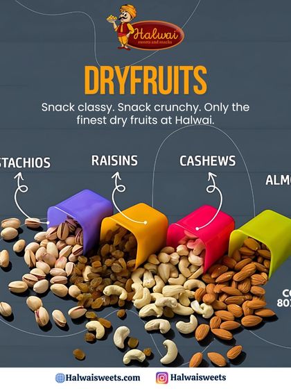 Snack classy, snack crunchy. We offer only the finest dry fruits, including pistachios, raisins, cashews, and almonds, for a healthy and premium snacking experience.