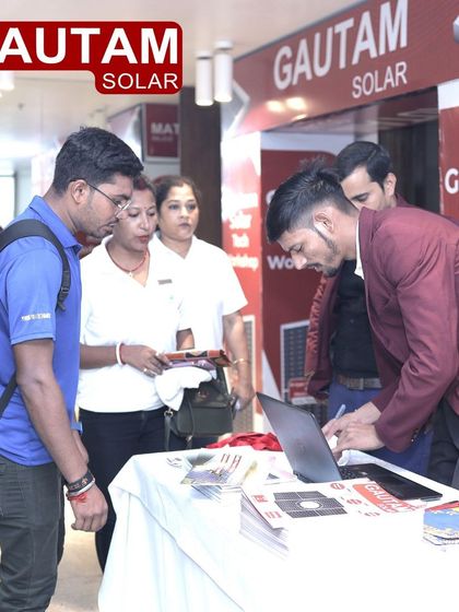 Attendees registering for our "Gautam Solar Tech Workshop" in Kolkata. We connected with numerous EPC companies, dealers, and distributors.