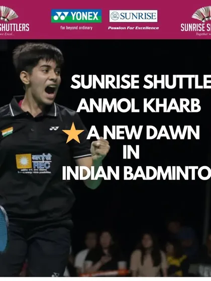 **A New Dawn in Indian Badminton.** A graphic celebrating Anmol Kharb's rise as a formidable force in the Indian badminton circuit.