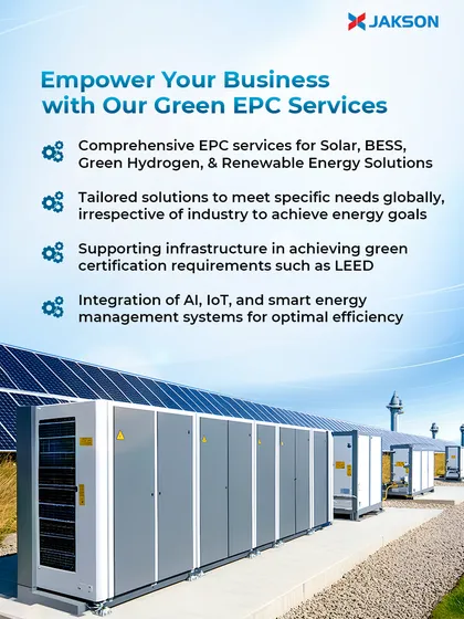 We empower businesses with our comprehensive Green EPC (Engineering, Procurement, and Construction) services. We provide tailored solutions for solar, BESS, and green hydrogen projects, integrating AI and IoT for optimal efficiency and supporting green building certifications like LEED.