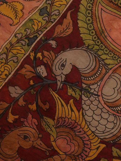 This is a glimpse into my Kalamkari Edition, featuring a wide array of hand-painted dupattas and fabrics from the Indralokam series. Each piece is a unique story, available for you to customize into your dream outfit.