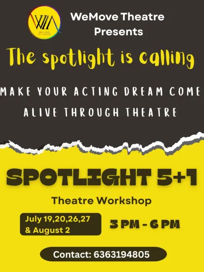 Our 'Spotlight 5+1' workshop is your gateway to the stage. This program is designed to help you make your acting dream come alive through practical, hands-on theatre training.