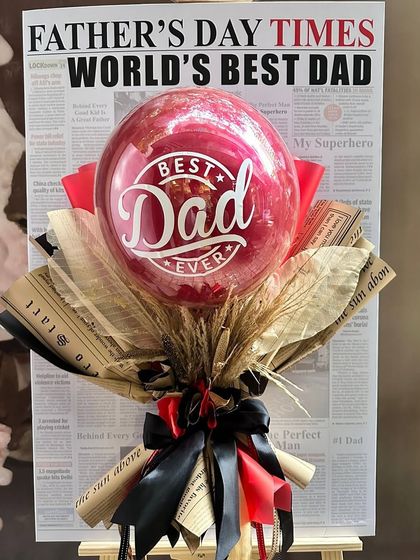 Another take on the newspaper theme, this "Father's Day Times Postcard" uses vintage-style paper and a bold red balloon to create a classic, eye-catching look.