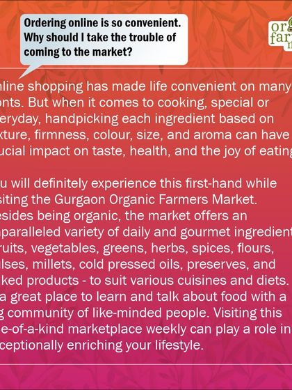 An infographic comparing the experience of shopping at the market versus the convenience of ordering online.