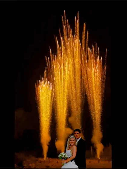 For outdoor events with the right permissions, I can arrange for aerial fireworks and sky shots. This creates a spectacular display in the sky, perfect for concluding a wedding reception or celebrating a major milestone.