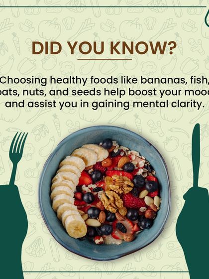 Did you know that what you eat can boost your mood? Foods like bananas, fish, oats, and nuts can help you gain mental clarity and feel better from the inside out.