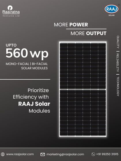 Raaj Solar - Utility-Scale & Industrial Solar Projects Our Advanced Solar Modules photo 29