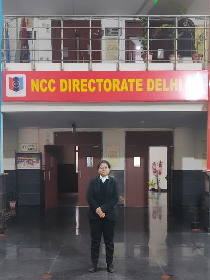 Standing proudly at the NCC Directorate in Delhi. Once a cadet, always a cadet. The values of unity and discipline are forever ingrained in me.