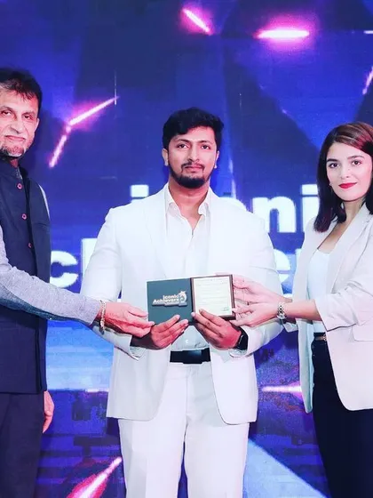 It was a privilege to receive the Iconic Achievers Award on stage from esteemed personalities Mr. Sandeep Patil and Pooja Gor. Their recognition of my work reinforces my dedication to excellence in the financial and legal consulting field.