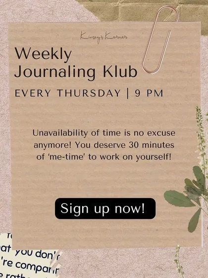 Unavailability of time is no longer an excuse. Sign up for the weekly journaling club and give yourself the gift of dedicated creative time.
