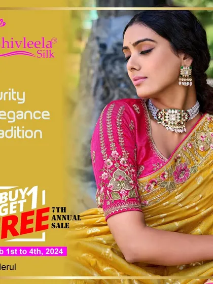 This yellow designer saree with a contrasting pink embroidered blouse embodies purity, elegance, and tradition. It's a perfect outfit for festive occasions where you want to shine.