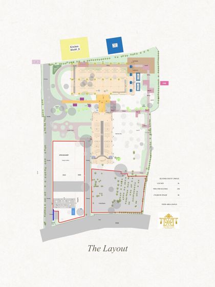 This is the master layout that turned a 9.5-acre jungle into a functional, high-end wedding venue. It details everything from guest parking and service zones to the placement of the main hangar and dining areas. This level of detailed pre-planning is how we execute large-scale, complex projects seamlessly.