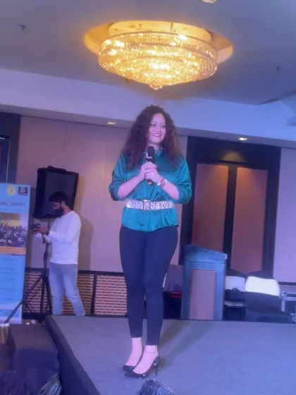 On stage at a Women's Leadership Programme organized by the Indian Leadership Academy. Speaking on International Women's Day about creating visibility and personal branding was a particularly meaningful experience.