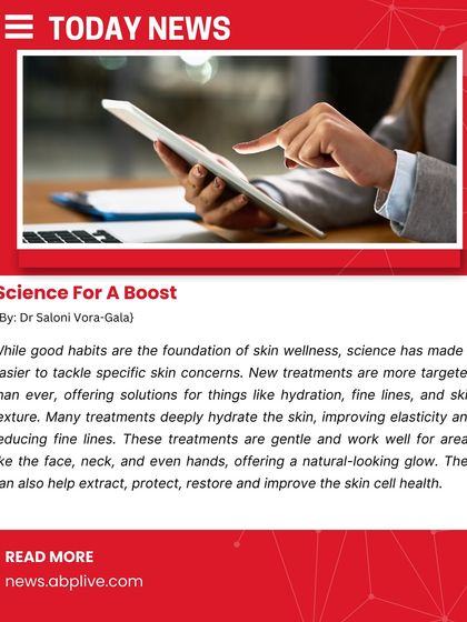 I was honored to be featured in an article by ABP News for Women's Day. I spoke about the importance of science-backed treatments and how they empower women to feel confident by taking control of their skin wellness.