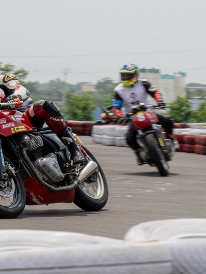 Riders battling for position at the Pune Zonal Selection.