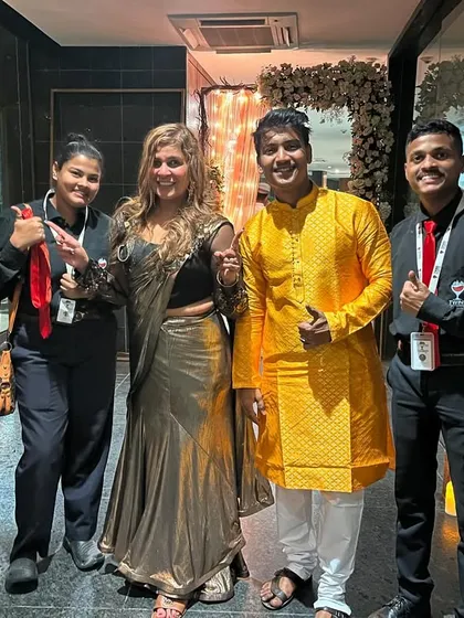My team and I with our amazing client. We work together to deliver a seamless and energetic bar service for every event.