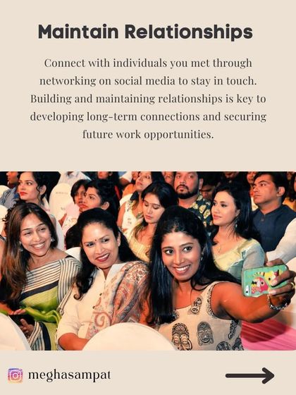 Networking does not end at the event. Maintain the relationships you build by connecting on social media. Long-term connections are key to securing future work opportunities in the dance industry.