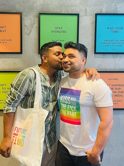 A sweet moment captured. We believe in love and expressing it freely. Our kitchen is a space where everyone is welcome to be their authentic selves.