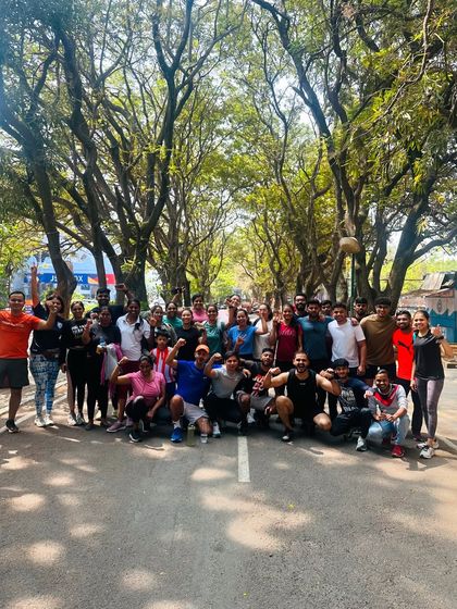 The whole Peak Performance family out for a group activity. We practice what we preach, staying active and building a strong community outside the clinic.