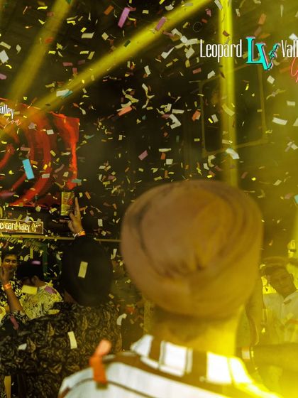 A shower of confetti over the crowd at Leopard Valley, Goa. These are the moments that make a party unforgettable.